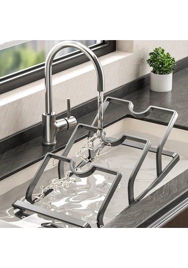 Suntek Paslanmaz Çelik Vantuzlu Tencere Kapağı Düzenleyici Gri