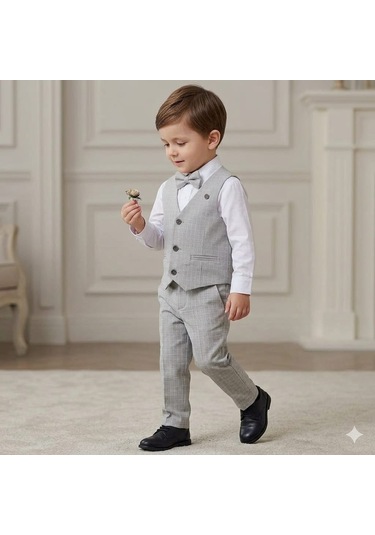 Veraye Socks Yelekli 3lü Takım Beyaz - Gri
