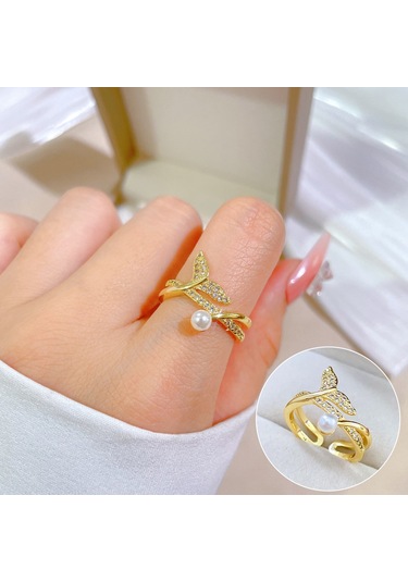 Ayarlanabilir Açıklığa Sahip Zarif Zirkon Yüzük No.45 Çok Renkli