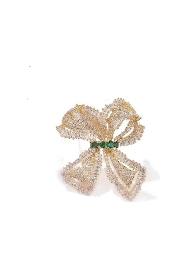 Novahub Ağır Sanayi Fransız Takıları Üst Düzey Zarif Fiyonk Bakır Broş Mizaç Kadın Abiye Yüksek Duyu Altın Altın