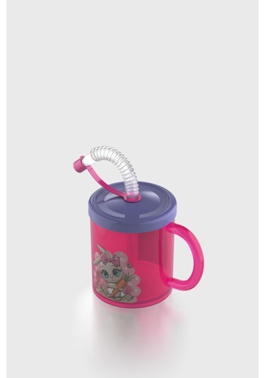 Renga Ruby Tavşan Desenli 210 Ml Pipetli Kulplu Pp Bebek Bardağı 142026 Pembe-mor Pembe