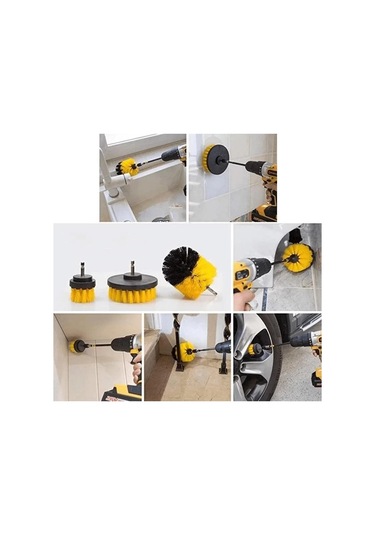 Matkap Ucuna Takılan 3&amp Apos Lü Fırça Temizlik Seti 4741