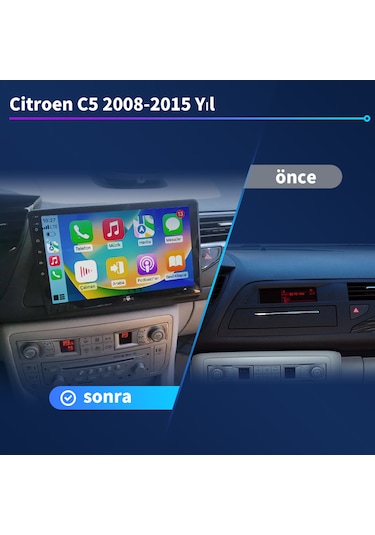 Citroen C5 2008-2015 Yıl 1gb Ram 16gb Rom Navigasyon Carplay Mult