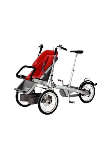 Ebax Bisikletli Bebek Arabası Kırmızı 150kg Taşıma Kapasiteli