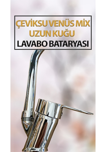 Venüs Mix Uzun Kuğu Model Lavabo Bataryası Krom