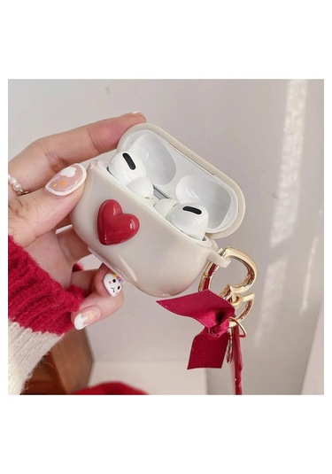 Apple Airpods Pro 2. Nesil Sevimli Karışık Figürlü Silikon Kılıf Kırmızı