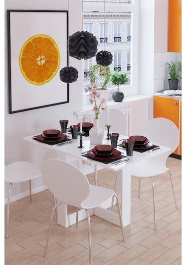 Dekorfim DF01108B Pratik Portatif Katlanır Masa Mutfak ve Yemek Masası