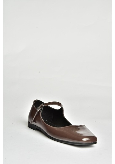 Fox Shoes S726252508 Kadın Babet - Kahverengi Rugan