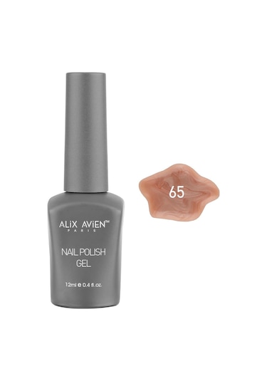 Alix Avien Işıltılı Bej Yavruağzı Kalıcı Oje 65-yoğun Renk Veren Jel Oje 12 Ml-nail Uv Gel Polish 65