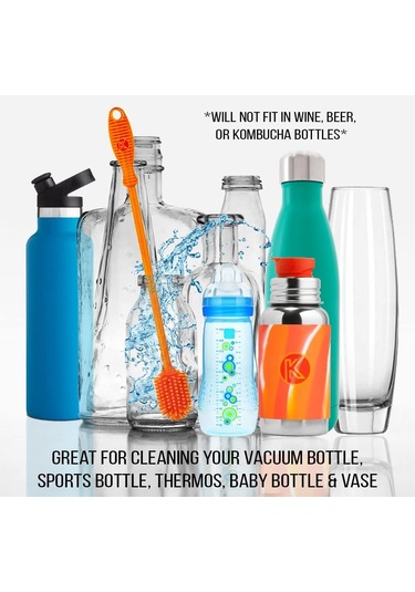 Silikon Şişe Fırçası Bir Fırça 12,5 İnç Şişe Temizleme Fırças