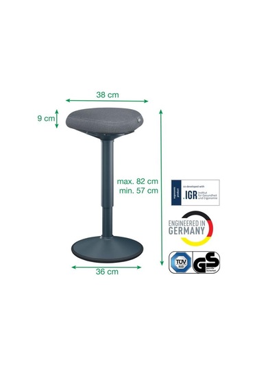 Leitz Ergo Active A Konforlu Oturaklı Sit Standing Tabure - Kod:65450089 Gri
