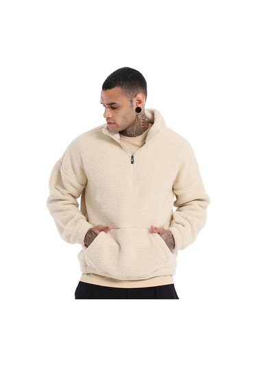 Sportive Sherpa Erkek Bej Günlük Stil Polar 24ke022-oat Bej