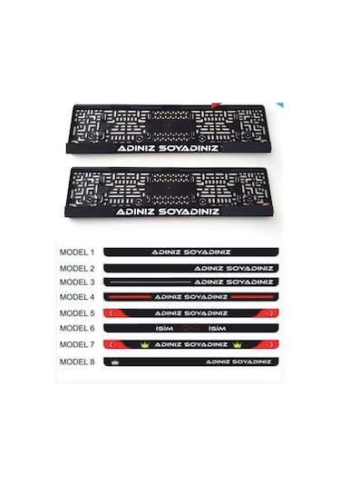 Kişiye Özel Araç Plakalık Takımı Plaka Altlığı Çerçevesi 2 Adet 3253