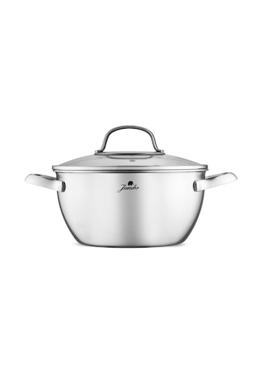 Jumbo Colosseum 3ply 7 Parça İndüksiyon Tabanlı Çelik Tencere Seti Gümüş