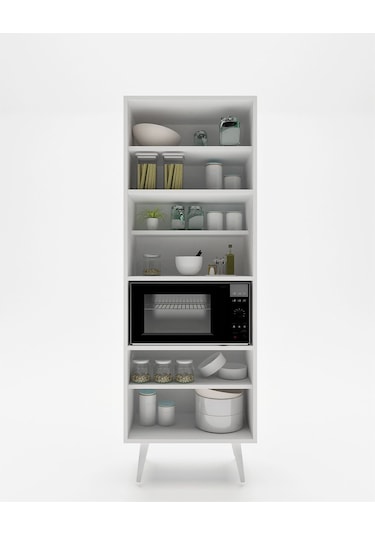 Floradesign Lavin180 Çok Amaçlı Dolap /fırın Dolabı /mutfak Organizeri Beyaz+antrasit