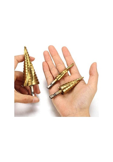 Fosenze Hızlı Çelik Merdivenli Matkap Ucu Seti 4-12/20/32 Mm Titanyum Kaplama, Alüminyum-demet-kolay Delme, 3 Parça