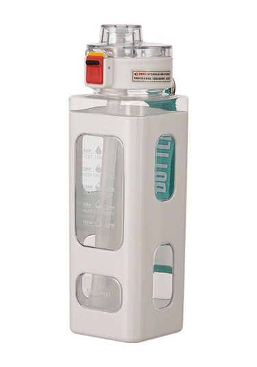 Pp Malzeme Tasarım Model Düşmeye Kırılmaya Dayanıklı Taşınabilir Pipetli Bardak Suluk 1 Litre Beyaz