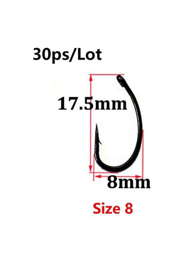 100 Adet Teflon Kaplı Eğri Saplı Sazan Kancaları Dikenli Ağır Dövme Kimyasal Olarak Bilenmiş Sazan Balıkçılık Kanca Mat Siyah Kanca Noktası 8