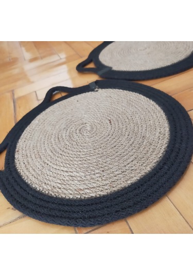 Hasır-siyah Kedi Evcil Hayvan Mama Paspası