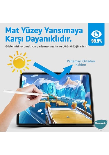 Microsonic İpad Uyumlu Mini 7 A2993-a2995 Paper Feel Kağıt Dokulu Mat Ekran Koruyucu