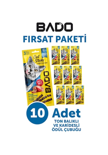 Bado Kedi Ödül Çubuğu Ton Balıklı Ve Karidesli 3x5gr 10lu