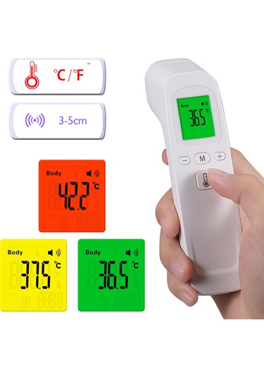 Springsun M16 Temassız Kızılötesi Önden Sıcaklık Tabancası Termometresi Insan Vücudunu / Nesneyi / Ölçebilir Ve 3 Renkli Arka