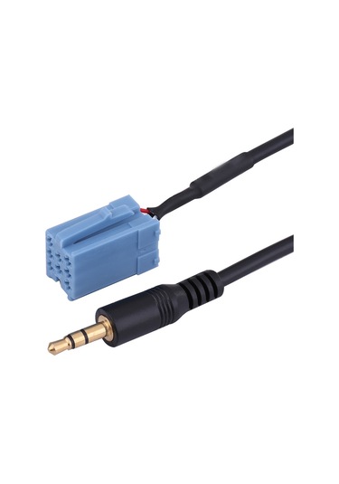 Konesam 3.5mm Aux Ses Kablosu Adaptörü - Volkswagen Golf, Passat B5, Bora, Blaupunkt Cd Oynatıcı İçin - Hızlı Ses Aktarımı, Siyah Kablolu Mavi Bağlantı