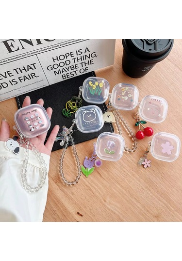 Caseonn Samsung Galaxy Buds Live - Buds Pro Kılıf Figürlü 3d Lovely Kalp Kırmızı