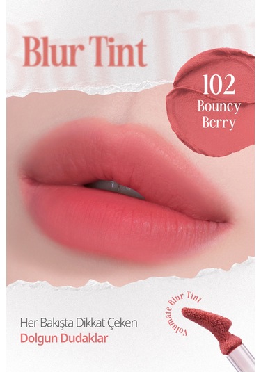 Clio Blur Efekti Veren Kadife Bitişli Dolgunlaştırıcı Tint Clıo Volumate Blur Tint 102 Bouncy Berry