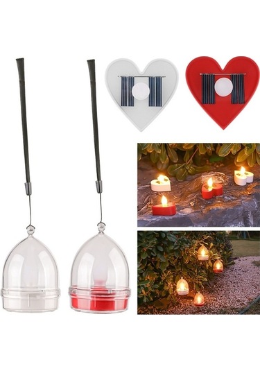 Bahçe Aydınlatma Güneş Enerjili Mum Işığı Açık Avlu Villa Bahçe Su Geçirmez Dekorasyon Işığı, Özellik: Yuvarlak Model Beyaz Kabuk