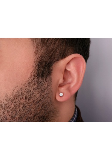 Sirius 0.30 Karat Tektaş Görünümlü Pırlanta Erkek Küpei  0804E0116