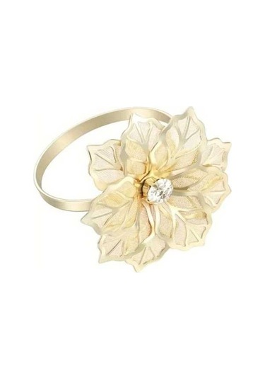 Trendooze Gaojunshop01 2 Adet Gümüş-bronz Peçete Halkası, Düğün Dekoru Pul Çiçek Gümüş