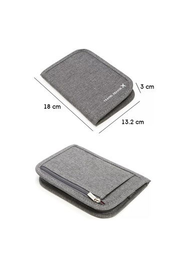 Travel Yol Seyahat Belgeleri İçin Gri Cüzdan Organizerı 243748847 Gri