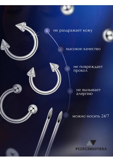 Piercingoteka Mikropersal İçin Piercing Seti 268692653 Gri