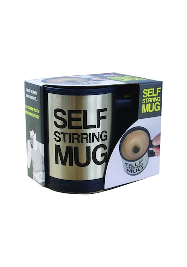 Kişiye Özel Kendini Karıştıran Mikser Kupa Termos Bardak Siyah -