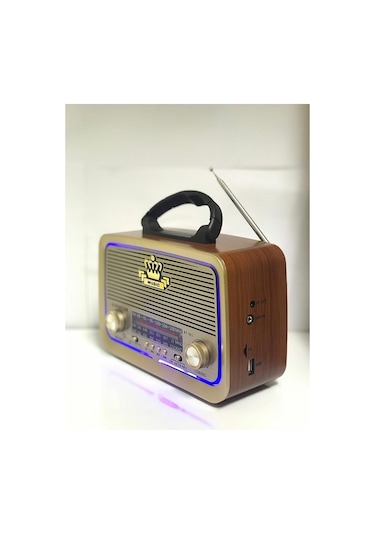 2 Yıl Rt-301 Ahşap Nostaljik Görünümlü Bluetoothlu Usb-sd Card Mp3 Çalar Radyo Müzik Kutusu Kahvere