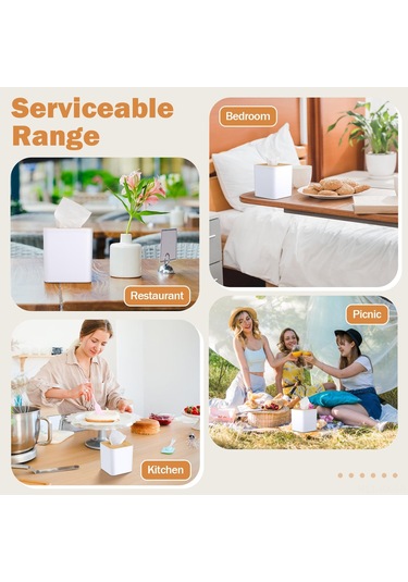 Kangvka Beyaz Bambü Masaüstü Kutu Kapakları 2 Adet - Banyo, Yatak Odası, Ofis İçin Organize Edici Ve Şık Kapatıcı Beyaz