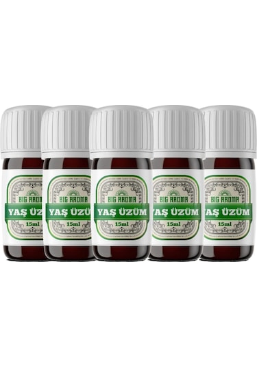 Big Aroma Tekirdağ Yaş Üzüm Aroması 5 x 15 ML - 5 L Uyumlu