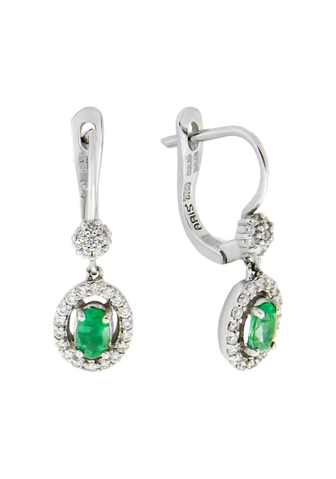 0,88 Ct Zümrüt Pırlanta Küpe