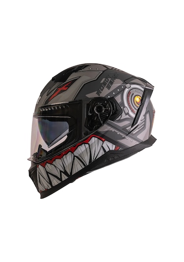 Ncr Stream Gri Robot Full Face Kapalı Kask Ece-06 Gri Gri