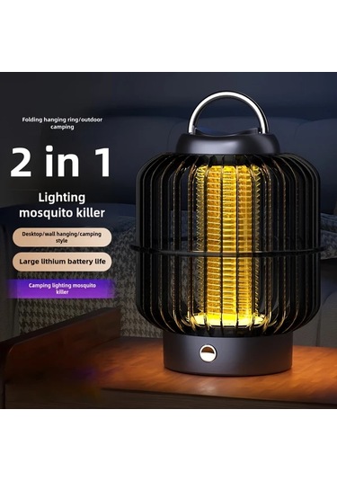 Boatshop1 Şarj Edilebilir 2si 1 Arada Beige Kablosuz Sinek Öldürücü Lamba Yaz İçin Açık Hava Kamp Bahçe Ev
