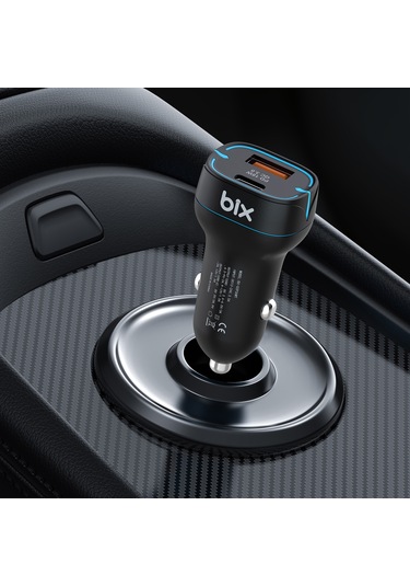 Bix BX-CCP36BK 36W QC 3.0 USB Type-C PD Araç İçi Hızlı Şarj Adaptörü Siyah