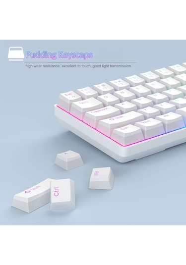 Magegee Mk-box Pudding 68 Tuş Rgb Red Switch Kablolu Beyaz Gaming Klavye