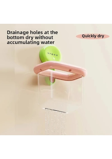 Konesam Mango Sarısı Duvarlı Islak Mendil Depolama Kutusu - Süction Cup İle Sabitlenir, Havalandırmalı, Su Tüpü İçeren Banyo Dolabı Organizatörü Diğer