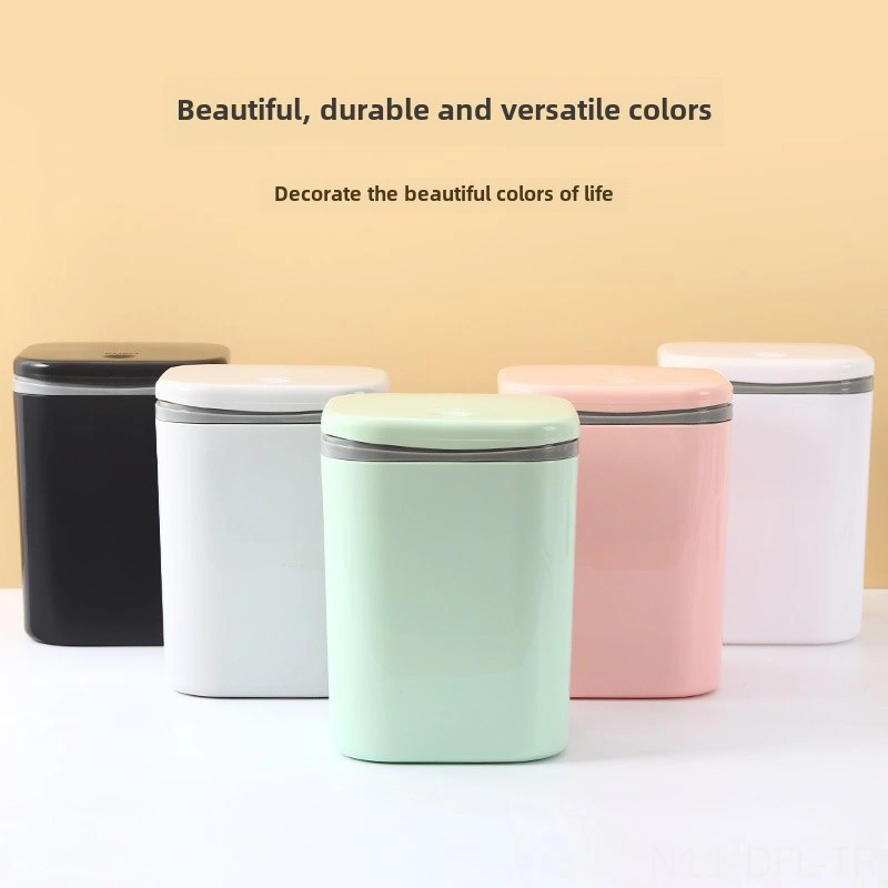 Dofolink Ofis Masa Çöp Kutusu Siyah Kapaklı - Pp Malzeme Dormitor Ve Yatak Odası İçin Küçük Çöp Konteyneri 1 Adet