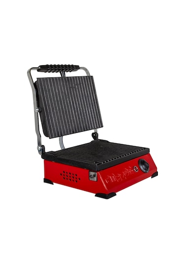 8 Dilim Elektrikli Saf Döküm Tost Makinesi Döküm 30x23 - Kırmızı