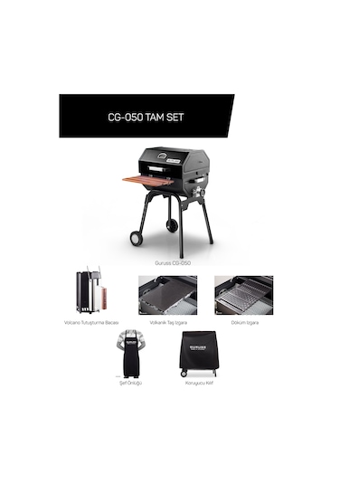 Guruss CG-050 GRS10 Kömürlü Barbekü Mangal Tam Set