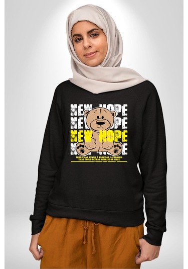 Yeni Umut Unisex Siyah Sweatshirt Siyah