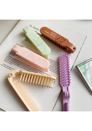 Adet Çocuklar Kız Saç Fırçası Güzel Karikatür Tavşan Ayı Saç Tarak Küçük Taşınabilir Plastik Saç Fırçası Çocuklar İçin Kız Saç Aksesuarları