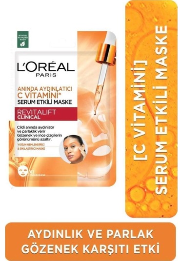 L'Oréal Paris Anında Aydınlatıcı C Vitamini Serum Etkili Maske 3'lü